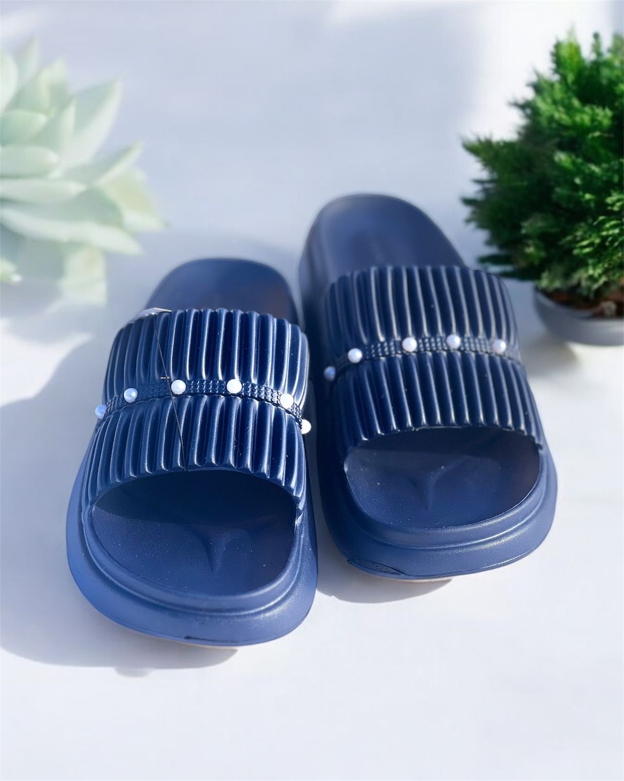 Blue Slide Slippers