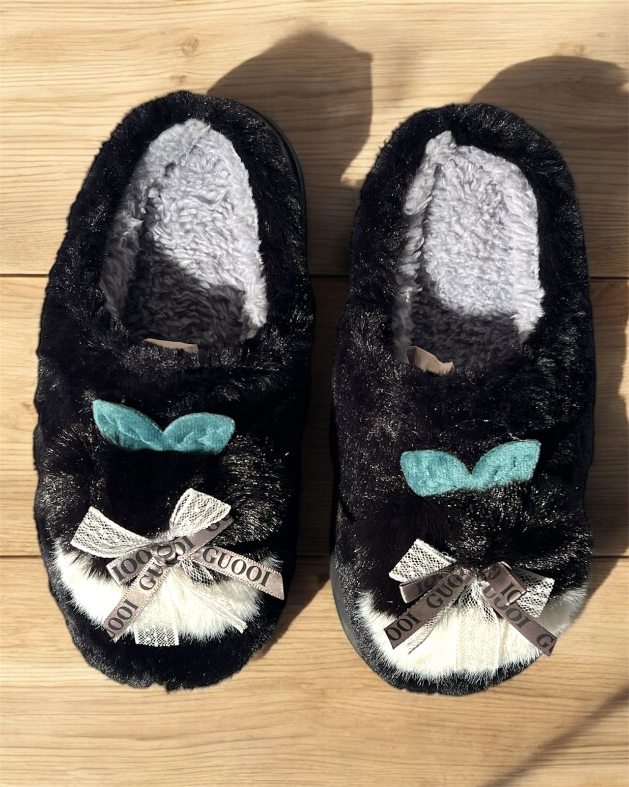 Fluffy Black Slippers for Women – Ultra Soft & Stylish Comfort