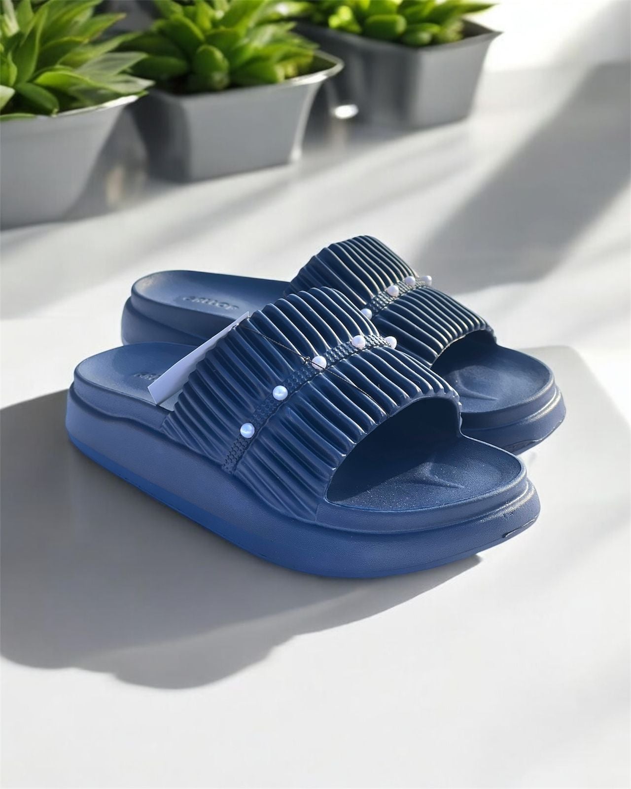 Blue Slide Slippers