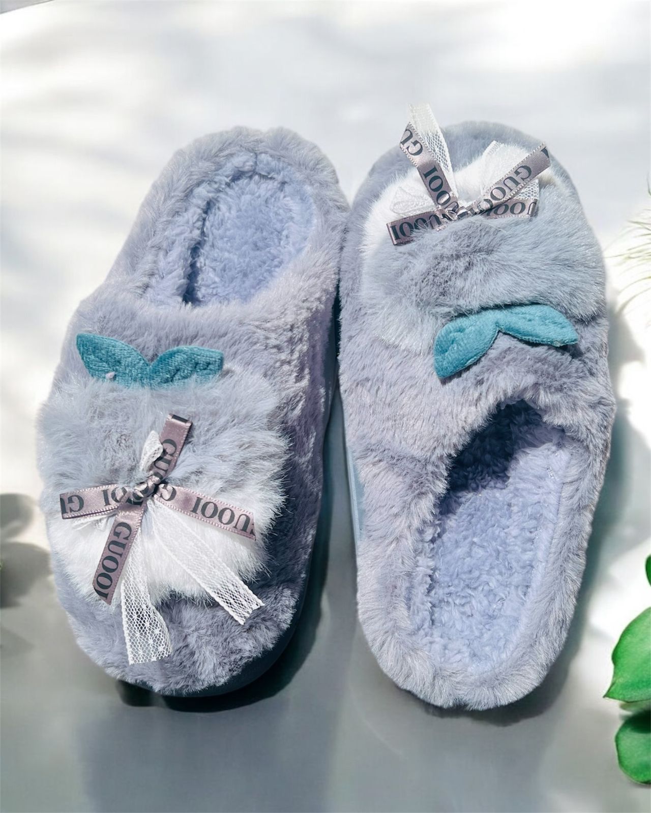 Fluffy Gray Slippers for Women – Ultra Soft & Stylish Comfort