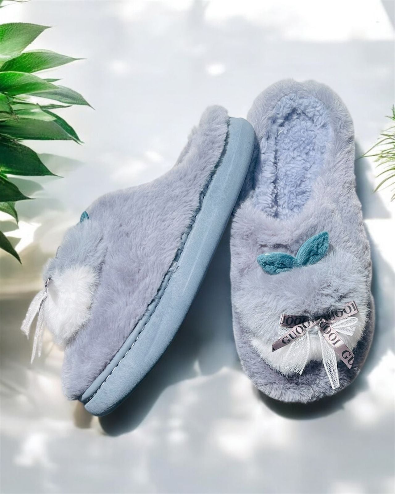 Fluffy Gray Slippers for Women – Ultra Soft & Stylish Comfort