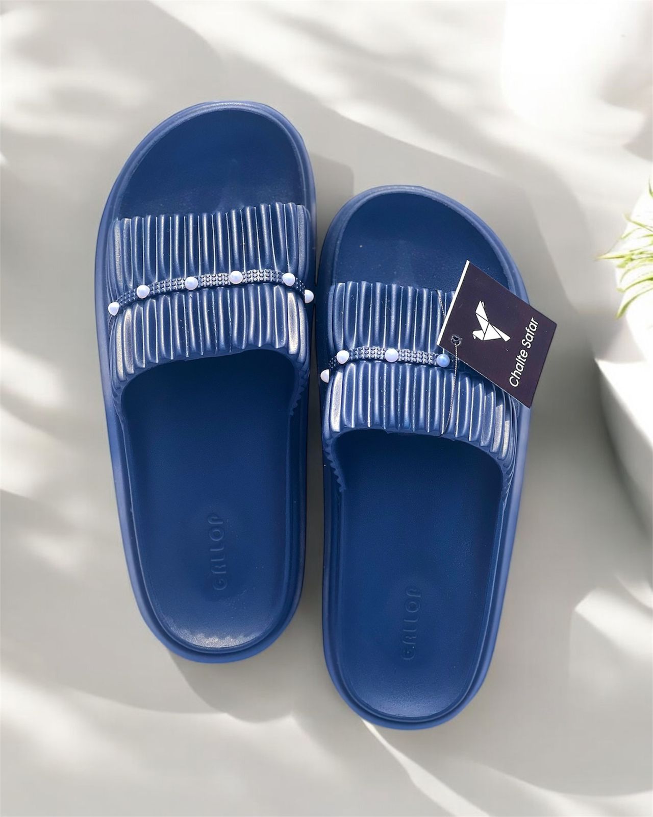 Blue Slide Slippers